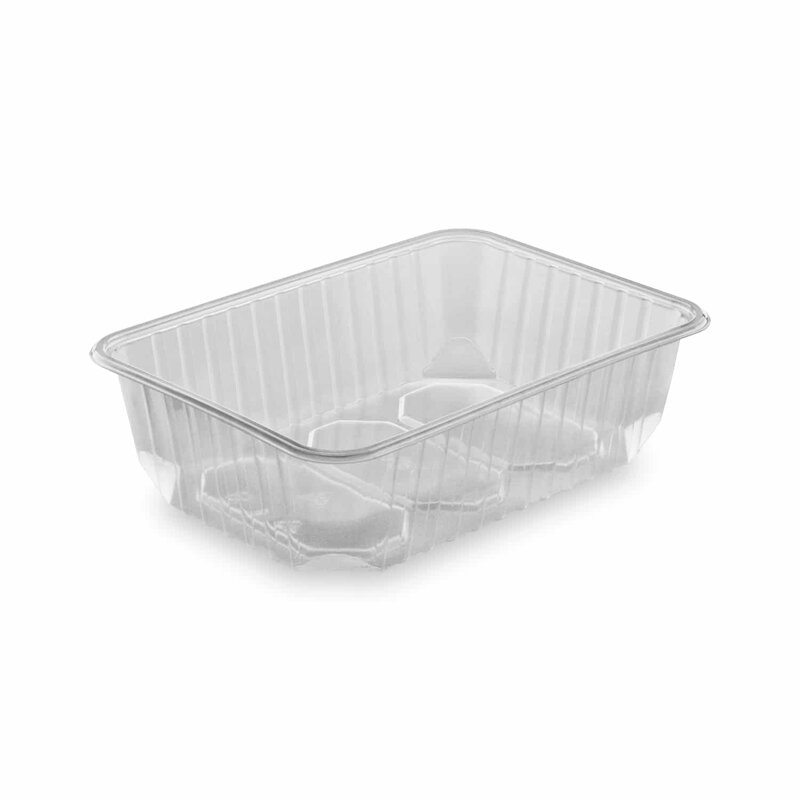 Vanička hranatá priesvitná 750ml, pre viečko 77500 50ks/bal 10bal/krt