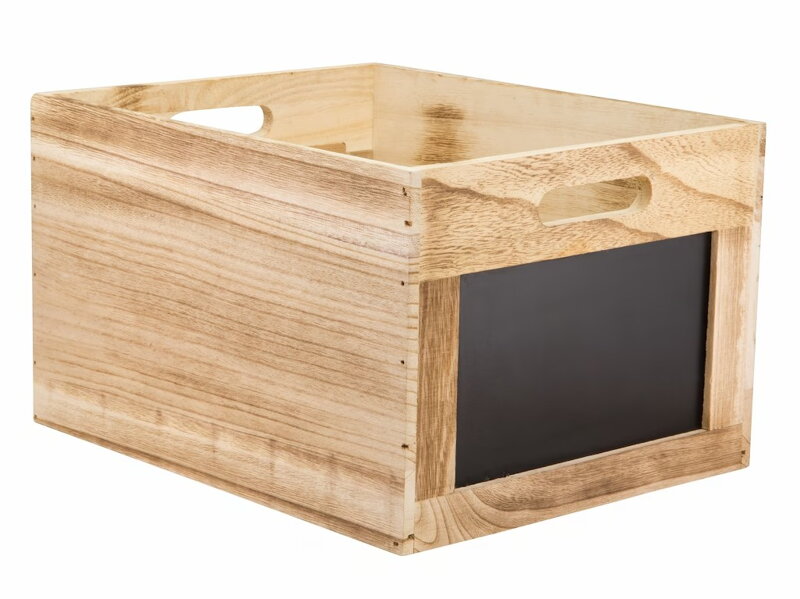 Drevený box s popisovac. tabuľkou 21x35x28,3cm