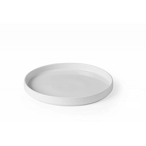 Tanier s vysokým okrajom V2,6cm D24cm porcelán biely