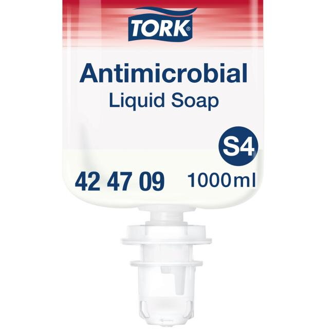 Mydlo tekuté antimikrobiálne S4 Tork 1l 6PK 1000 dávok
