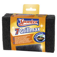 Špongia na gril plocha čierna 7ks/bal Spontex
