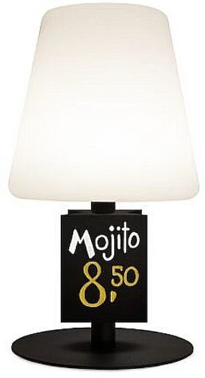 Lampa stolová s tabuľkou, nabijateľná bielo čierna