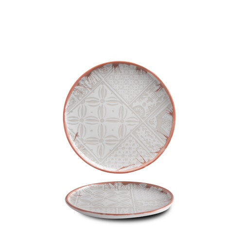 Tanier plytký 20cm Optimo Mosaic Bold Red Rim DecoLab