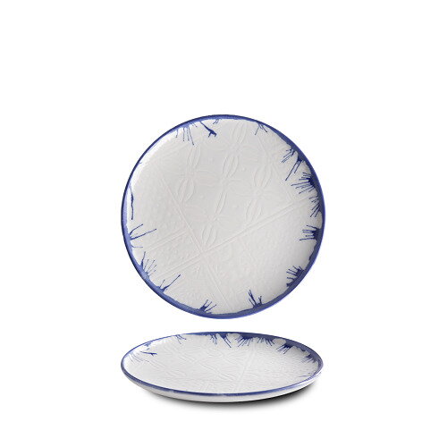 Tanier plytký 20cm Optimo Mosaic Relief Blue Rim DecoLab