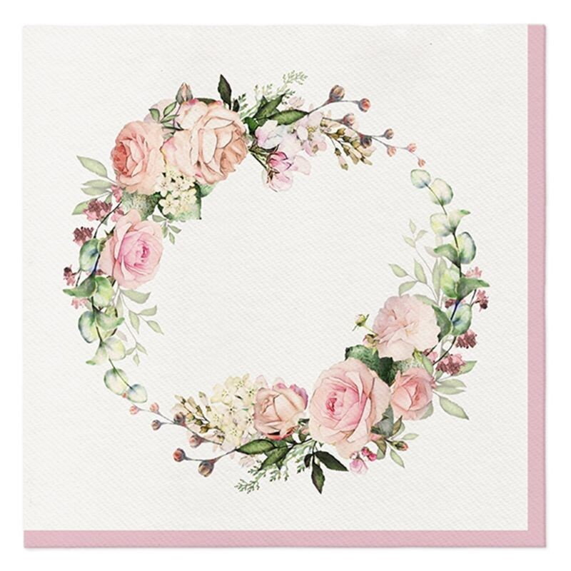 Obrúsky AIRLAID 40x40cm Delicate roses 50ks/bal 8PK