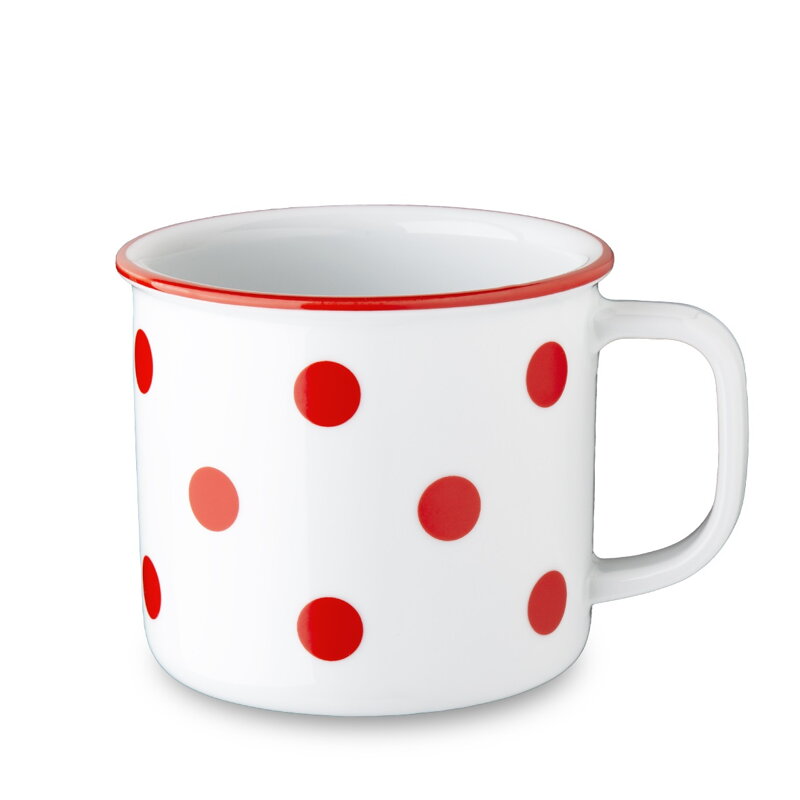 Hrnček 75cl RETRO Rote Punkte, porcelán