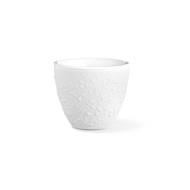 Šálka dvojstenná 8cl STONE raw, porcelán biely