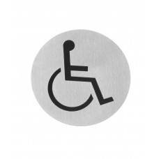 Tabuľka na dvere WC pre telesne posť., D7.5cm, antikor