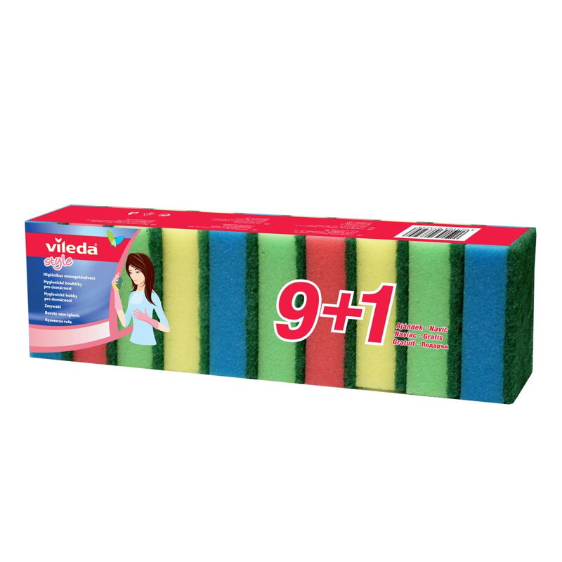 Špongia 10ks/bal na riad Vileda Style